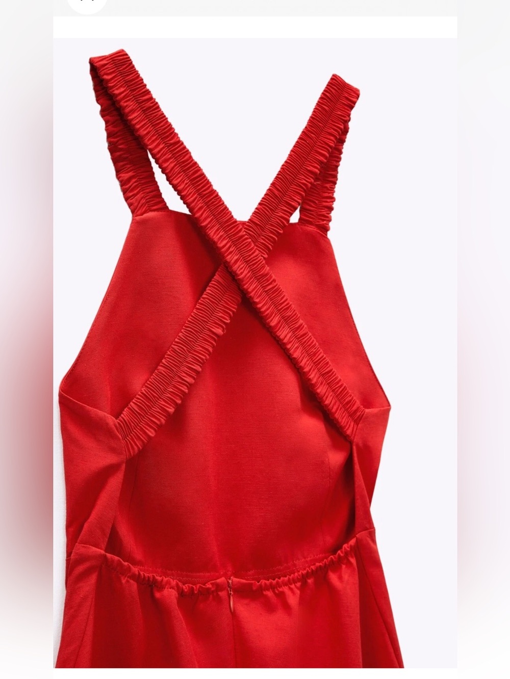 Zara NWT Bright Red Cross-Back One-Piece Bodysuit